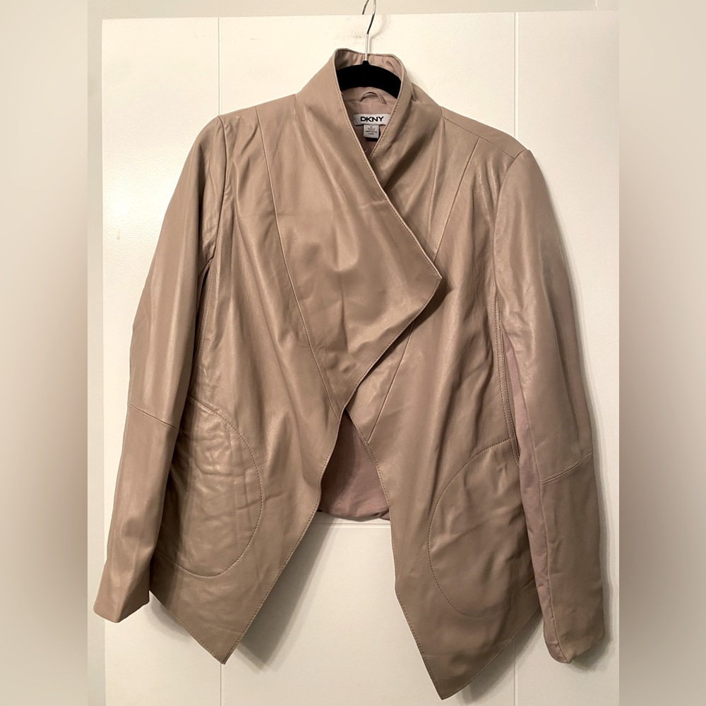 DKNY- Women's Tan Leather Jacket